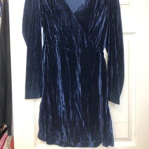H&M blue velvet dress